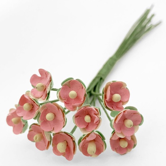 12 Pink Paper Forget Me Nots ~ 3/8"